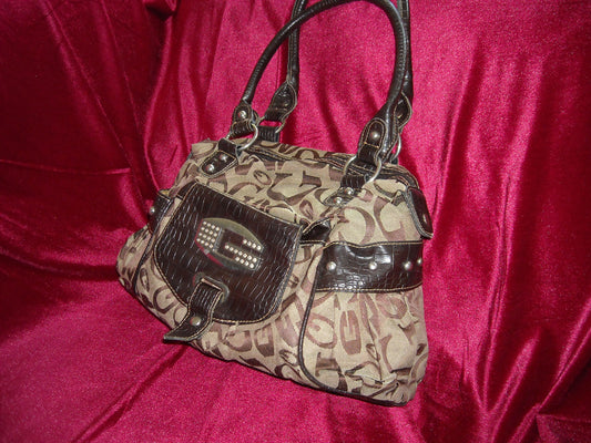 Large Guess Monogram Shoulder Bag