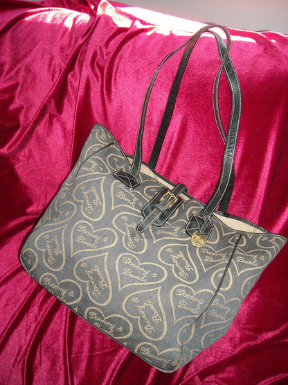 Vintage Dooney & Burke Heart Monogram Tote