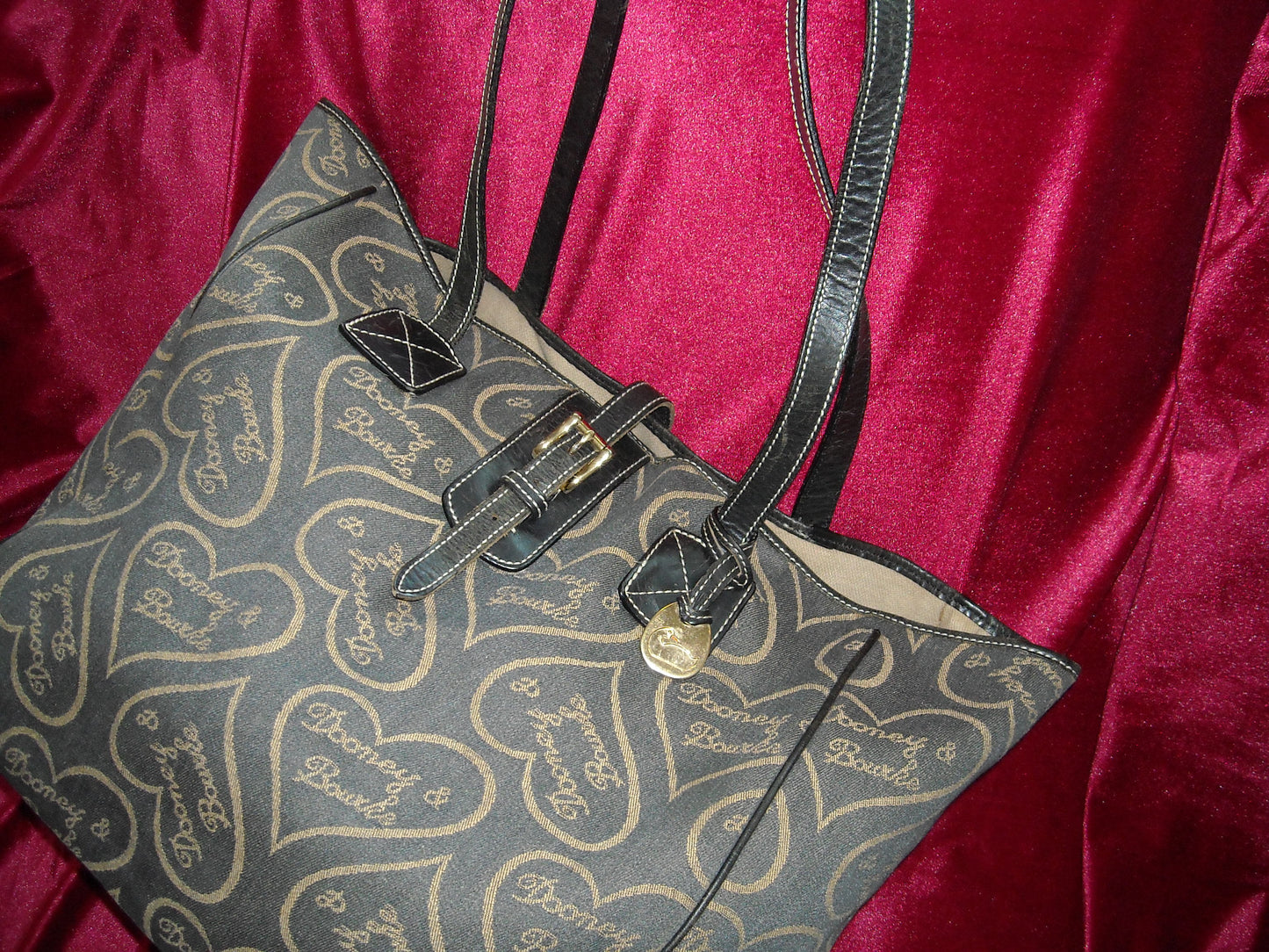Vintage Dooney & Burke Heart Monogram Tote