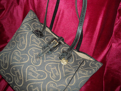 Vintage Dooney & Burke Heart Monogram Tote