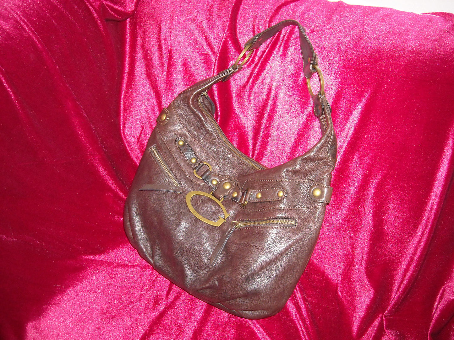 Brown Leather Y2K Guess Hobo