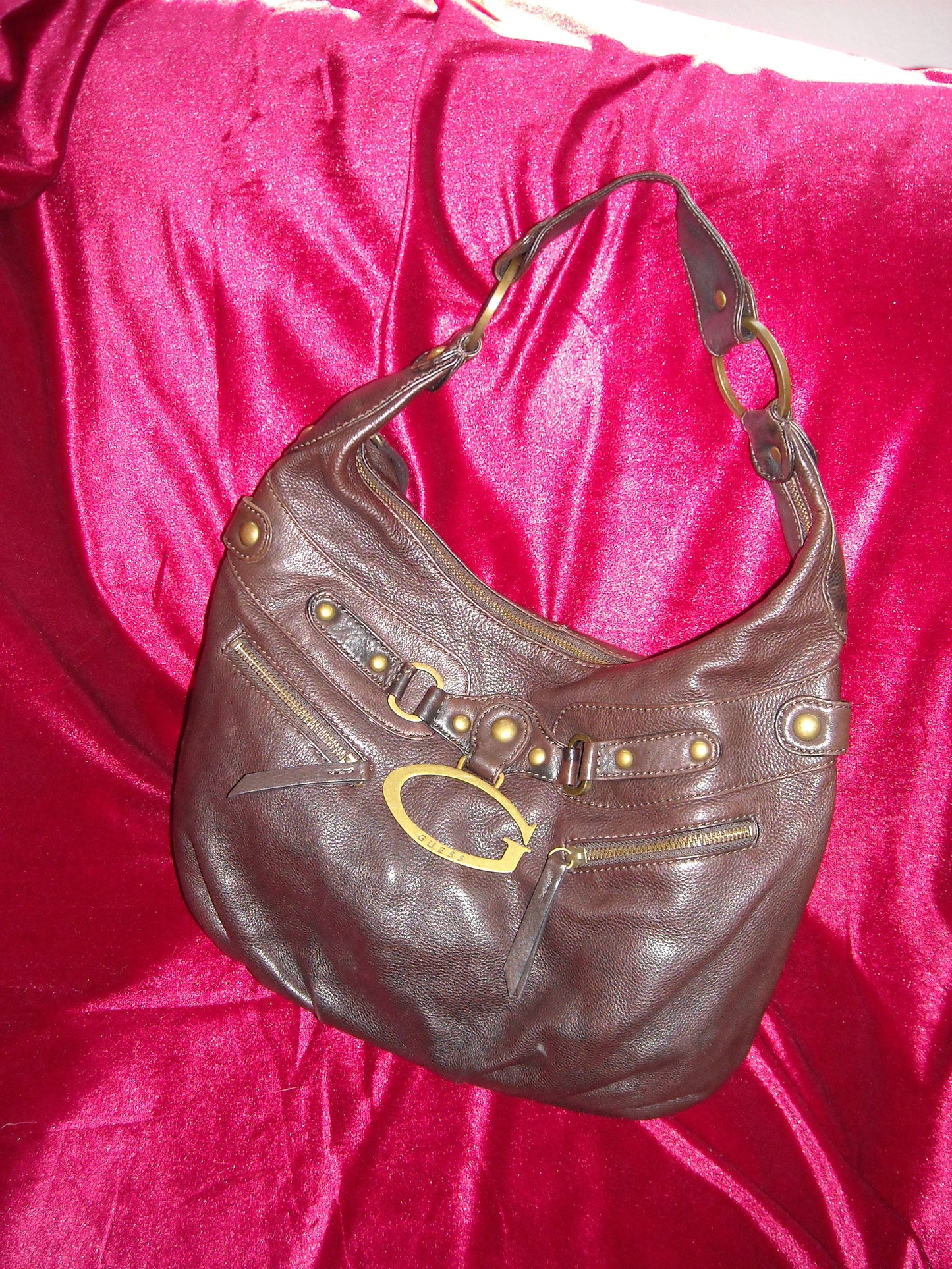Brown Leather Y2K Guess Hobo