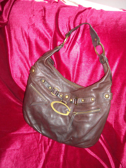 Brown Leather Y2K Guess Hobo