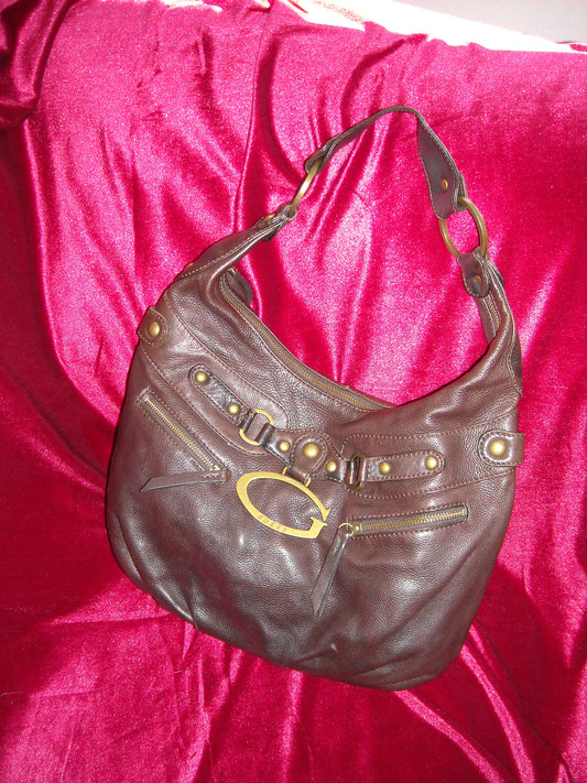 Brown Leather Y2K Guess Hobo