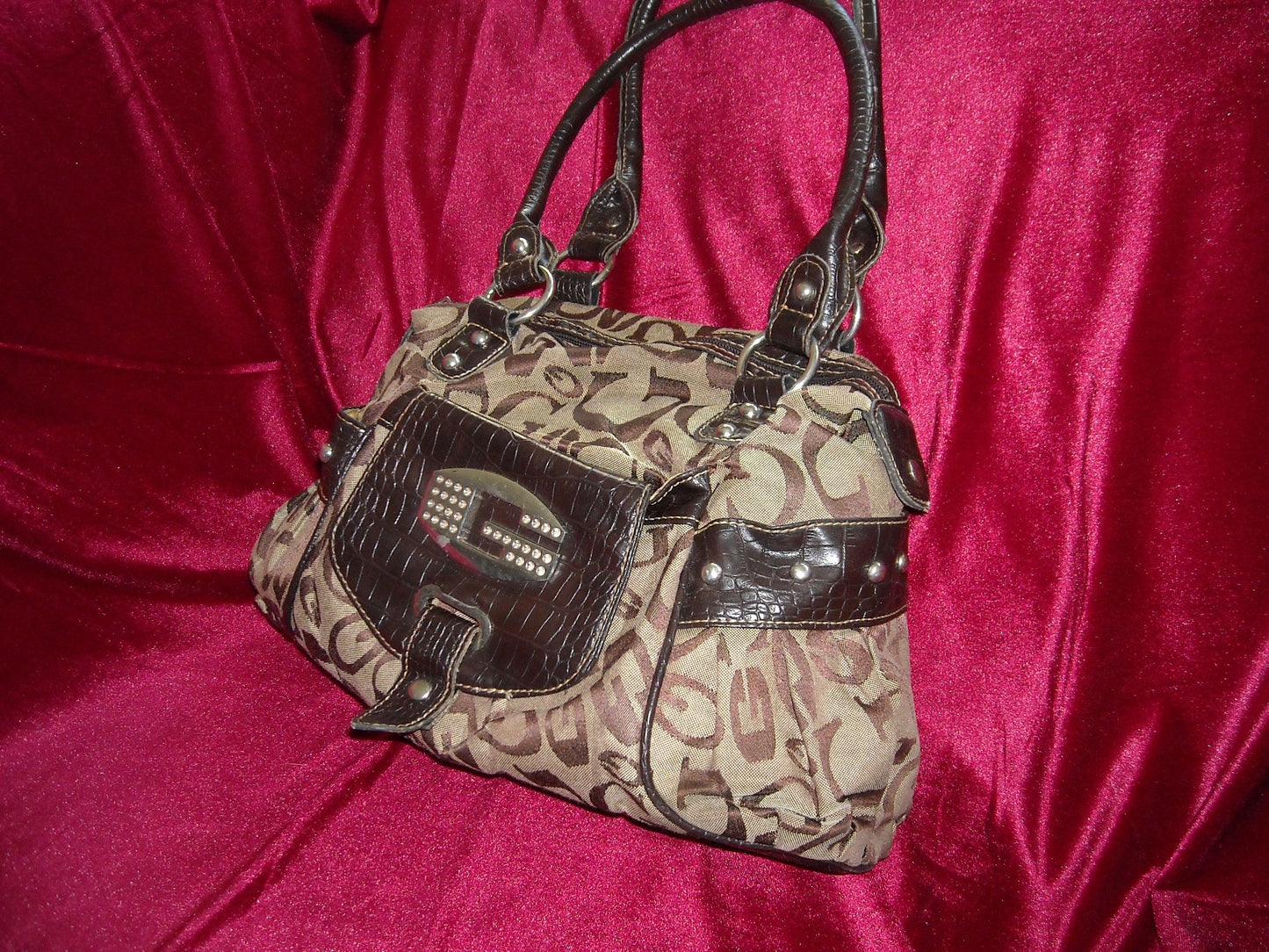 Large Guess Monogram Shoulder Bag