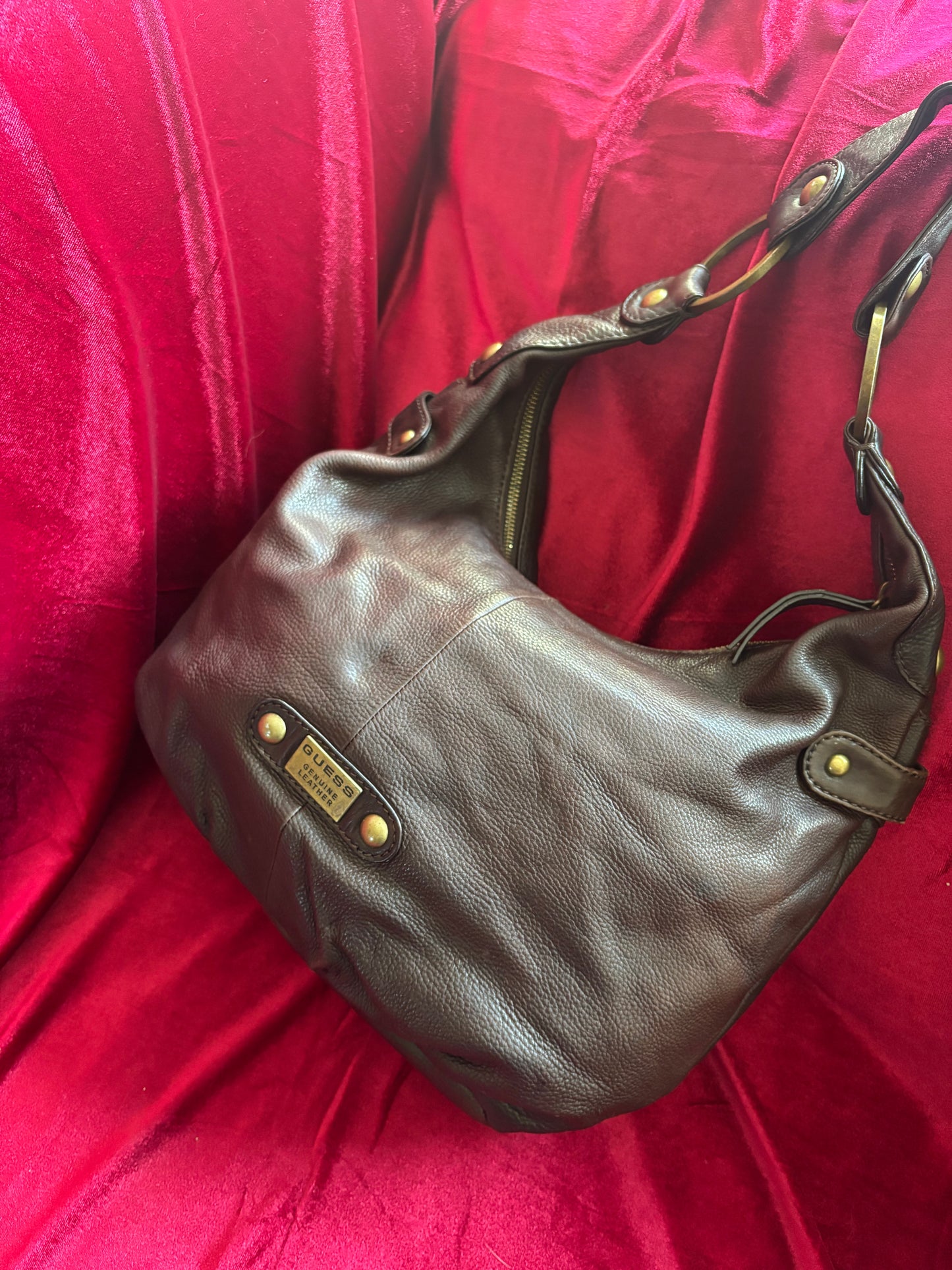 Brown Leather Y2K Guess Hobo