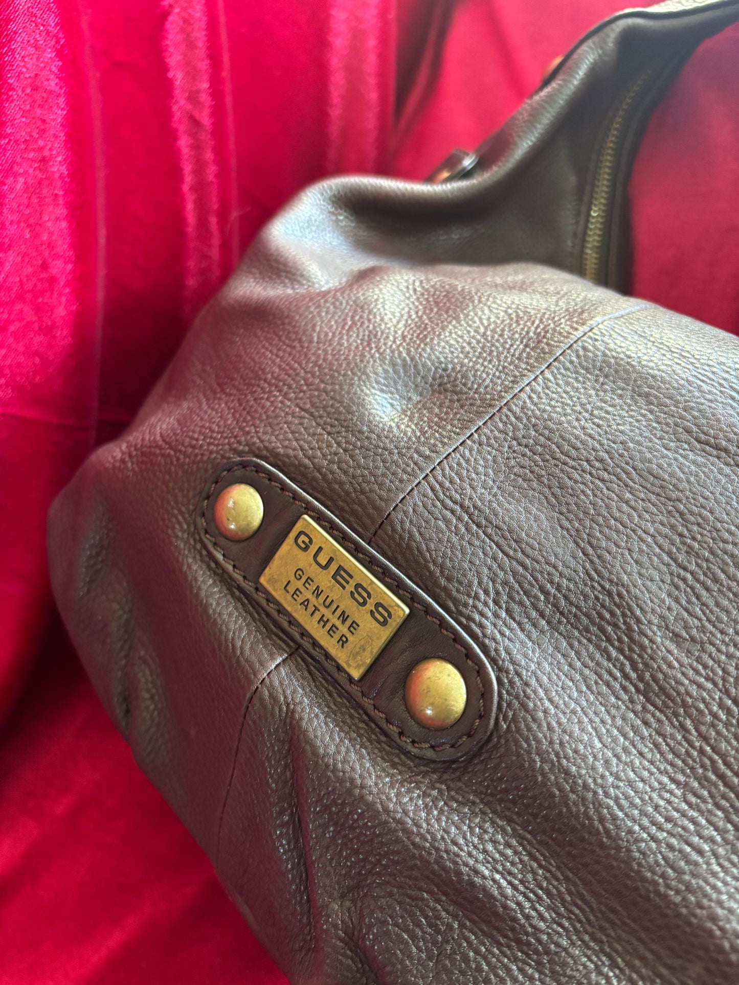 Brown Leather Y2K Guess Hobo